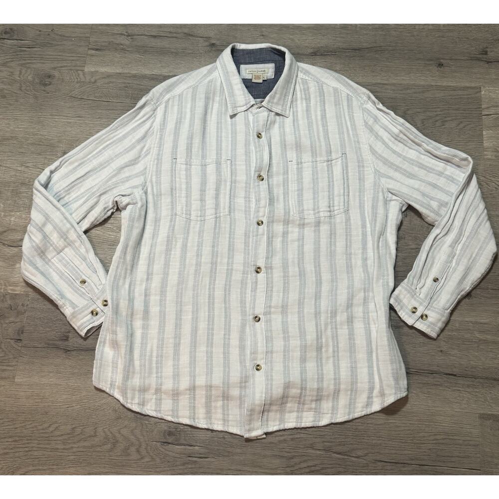 Carbon 2 Cobalt Men’s XL Double Layer Gauze 100% Cotton EUC Button Up Shirt LS